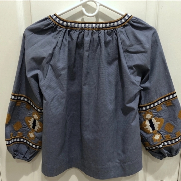 Rebellion Blouse with Gold Embroidery Size Medium EUC - Picture 3 of 6